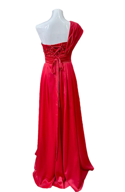 1842- Robe perlée Rouge