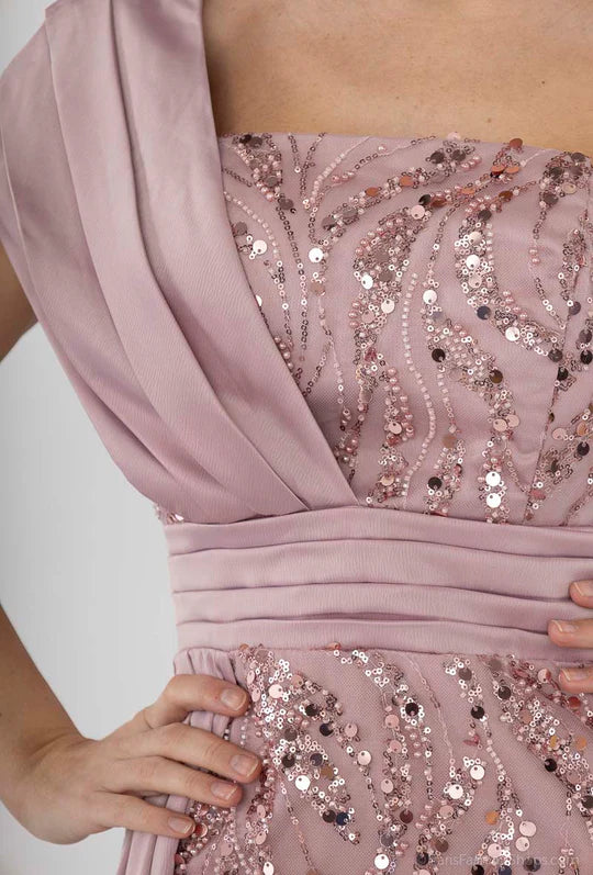 1842- Robe perlée Rose